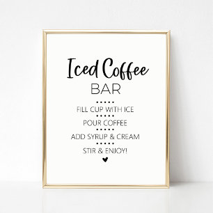 Affiche Panneau boisson de la barre de café glacée