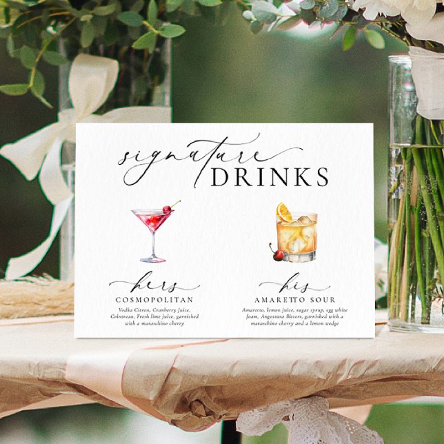 Affiche Panneau boisson Ellesmere Modern Minimal Signature (Créateur téléchargé)