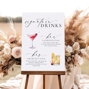 Affiche Panneau boisson Ellesmere Modern Minimal Signature