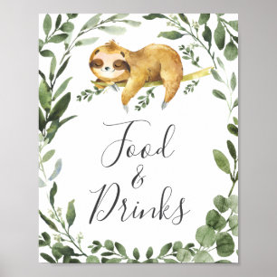 Affiche Panneau Boissons et nourriture du Baby shower de c