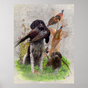 Affiche Panneau Boîte en bois pour pointeurs germains (GSP