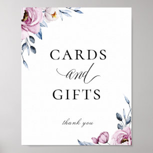 Affiche Panneau Cadeaux bleu bleu mauve