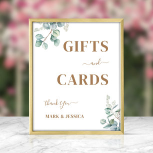 Affiche Panneau Cadeaux et cartes Eucalyptus