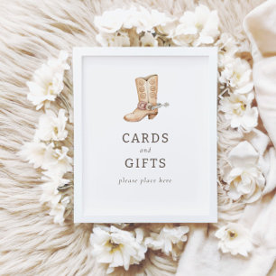 Affiche Panneau Cadeaux modernes Western Rodeo Cards + Cad