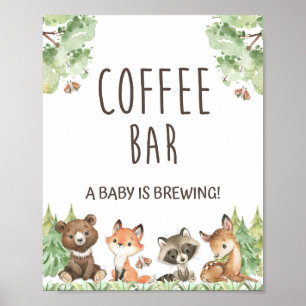 Affiche Panneau Café Bar un bébé brasse Bois Animaux
