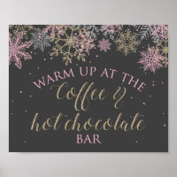 Panneau Café et Chocolat Chaud Winter Onederland