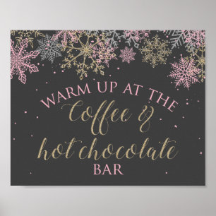 Affiche Panneau Café et Chocolat Chaud Winter Onederland