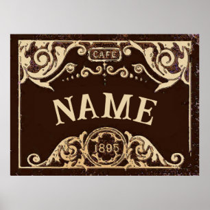Affiche Panneau café Vienne Vintage