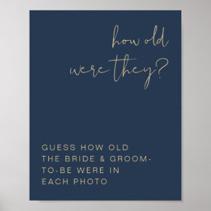 Affiche Panneau CAITLIN Navy et Or Quel âge avaient-ils