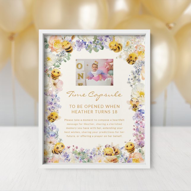Affiche Panneau Capsule Temporelle des Abeilles (Bee Time Capsule Sign
)