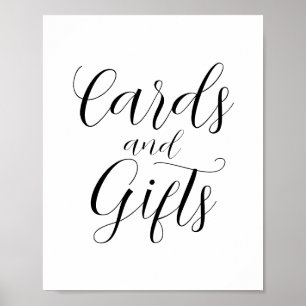 Affiche Panneau Cartes & Cadeaux de Calligraphie Élégante