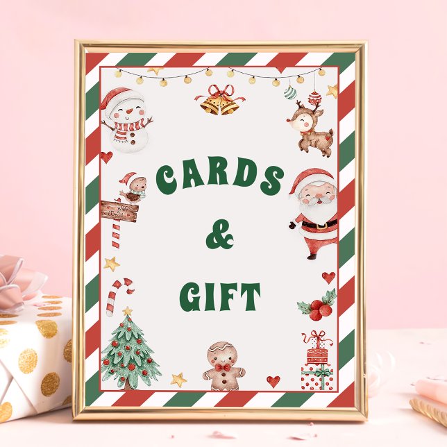 Affiche Panneau "Cartes & Cadeaux" Père Noël (Créateur téléchargé)
