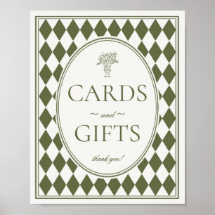 Affiche Panneau Cartes et Cadeaux à carreaux Harlequin Ver