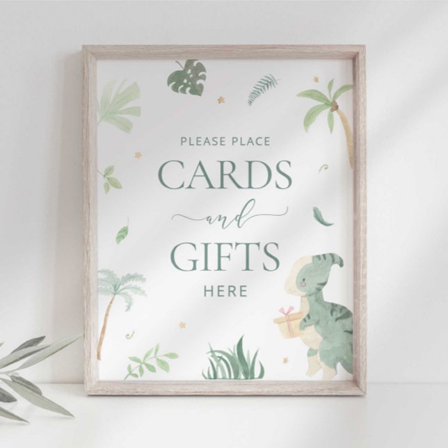 Affiche Panneau Cartes et Cadeaux Bébé Dino (Créateur téléchargé)