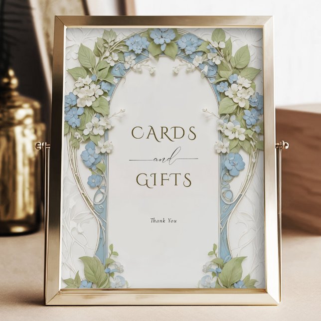 Affiche Panneau Cartes et cadeaux Blue Hydrangeas (Créateur téléchargé)