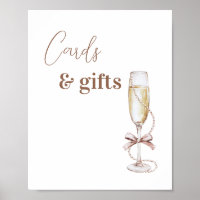 Panneau Cartes et cadeaux Champagne et Perles