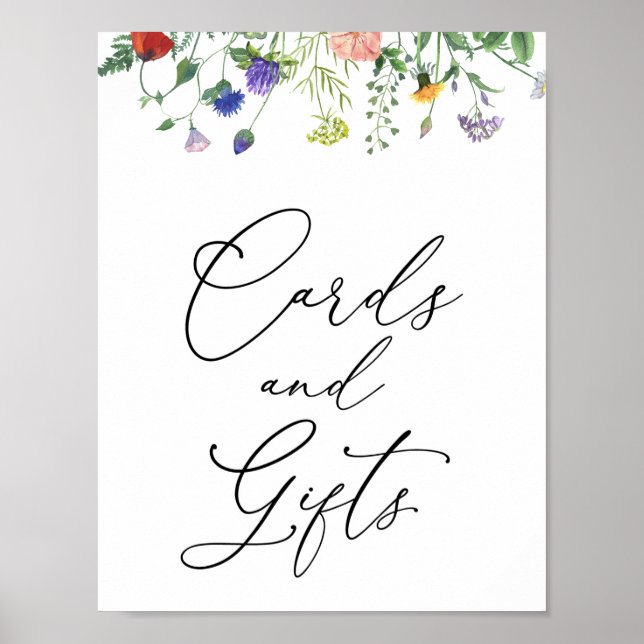 Affiche Panneau Cartes et Cadeaux Champs de Fleurs Sauvage (Devant)