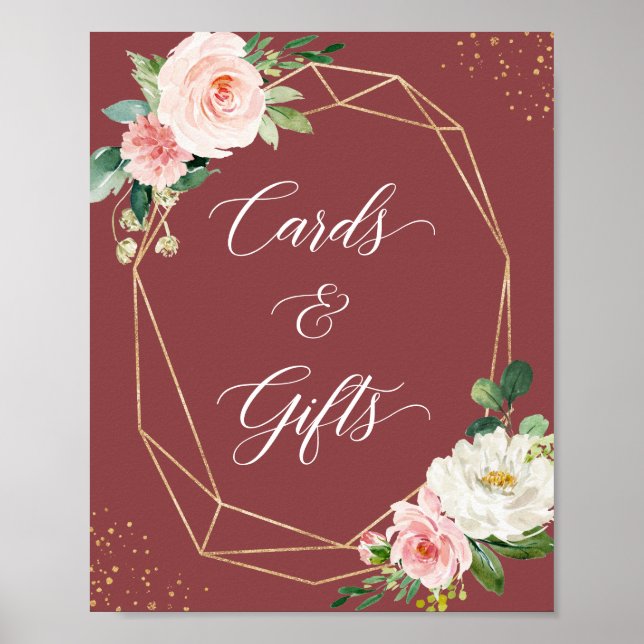 Affiche Panneau Cartes et cadeaux Cinnamon Rose Blush Flor (Devant)