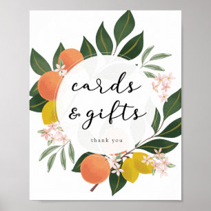 Affiche Panneau Cartes et cadeaux Citrus