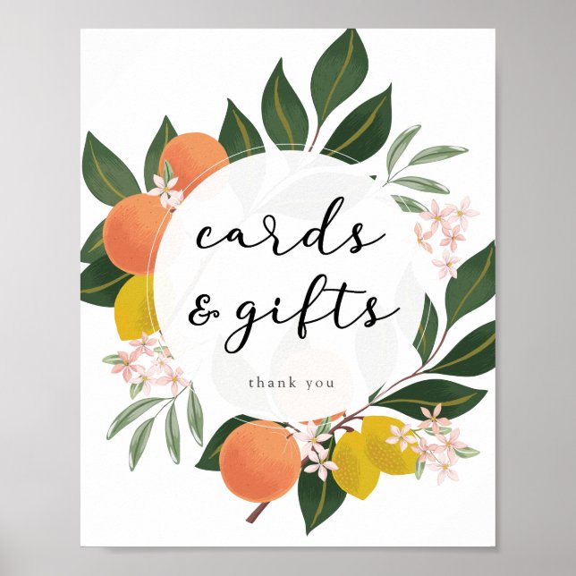 Affiche Panneau Cartes et cadeaux Citrus (Devant)