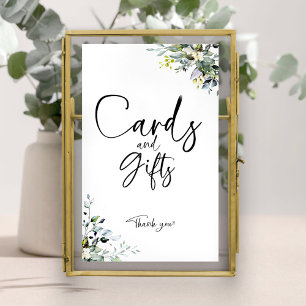 Affiche Panneau Cartes et Cadeaux de Baby Shower Verdure