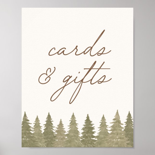 Affiche Panneau Cartes et cadeaux de Baby shower Woodland (Devant)