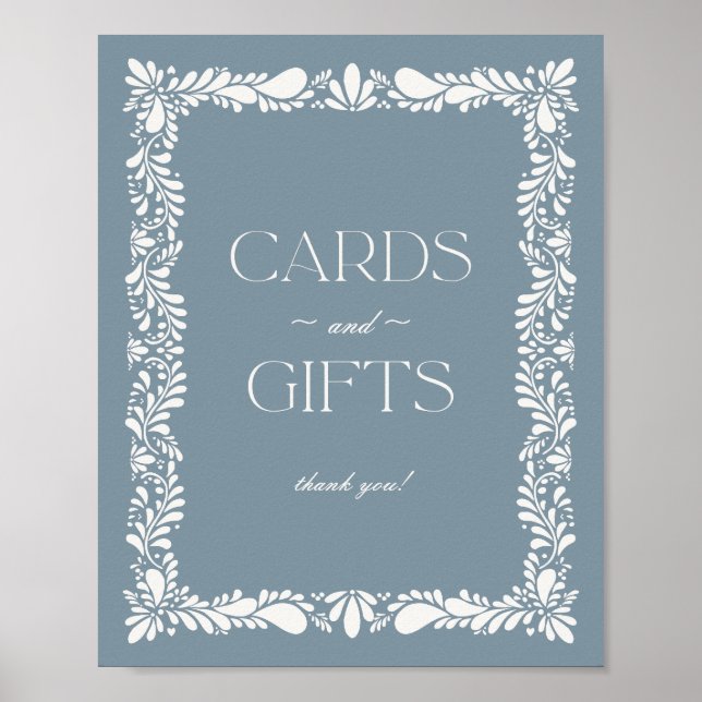 Affiche Panneau Cartes et cadeaux Dusty Blue Talavera (Devant)