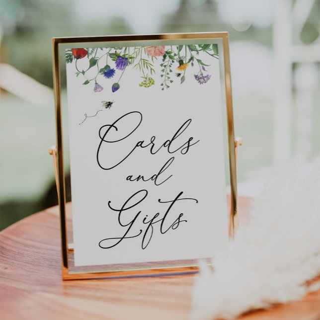 Affiche Panneau Cartes et Cadeaux Fleurs Sauvages et Abeil (Créateur téléchargé)