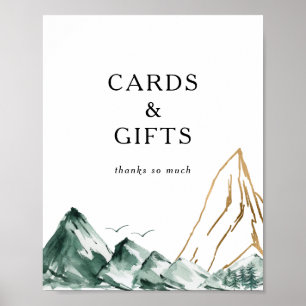 Affiche Panneau Cartes et cadeaux Green and Gold Mountain