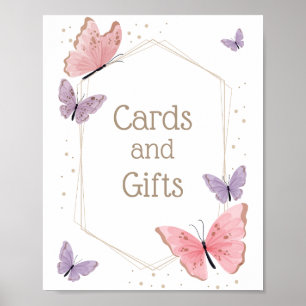 Affiche Panneau Cartes et cadeaux Papillon