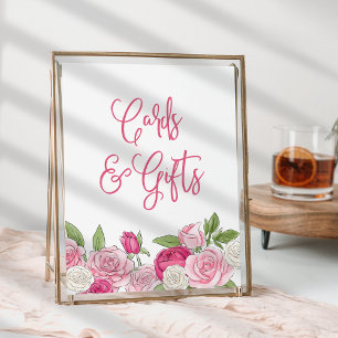 Affiche Panneau Cartes et cadeaux Rosé