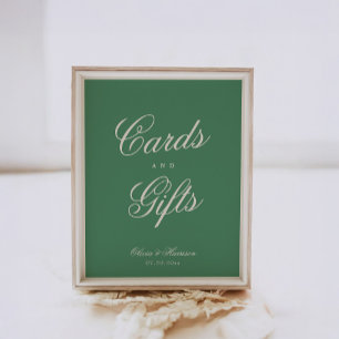 Affiche Panneau Cartes et Cadeaux Tennis Club Green Preppy