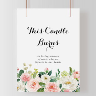 Affiche Panneau Cette bougie brûle à feuillage vert floral