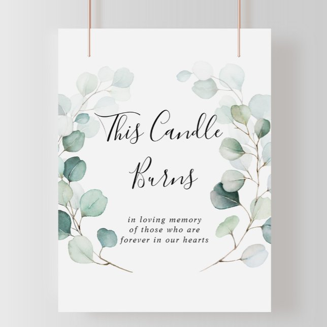 Affiche Panneau Cette Bougie Brûle Eucalyptus Vert Été (Créateur téléchargé)