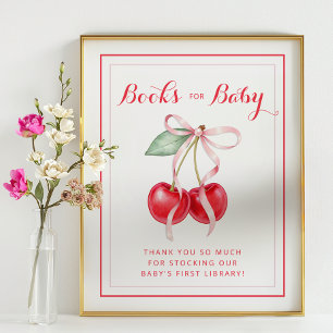 Affiche Panneau Cherry Books for Baby shower