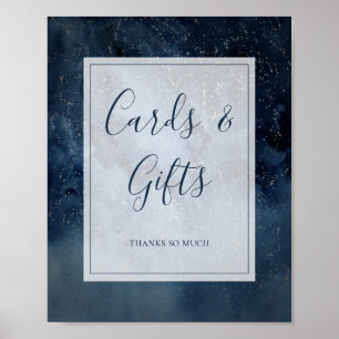 Affiche Panneau Ciel céleste avec cartes-cadres et cadeaux