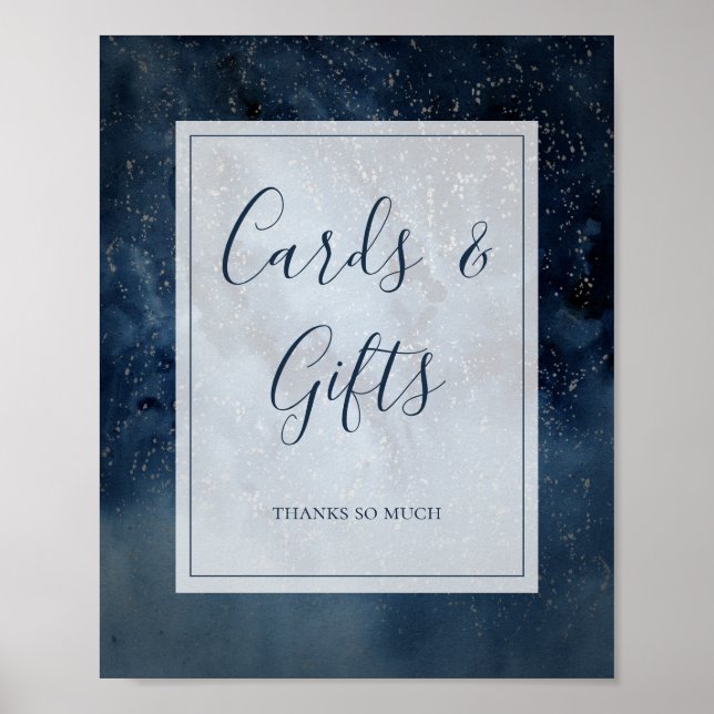 Affiche Panneau Ciel céleste avec cartes-cadres et cadeaux (Devant)