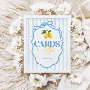 Affiche Panneau citron Whimsical Blue Girls Cartes & Cadea