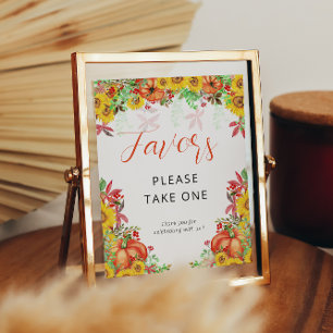 Affiche Panneau Citrouille Automne - Faveurs du Baby showe