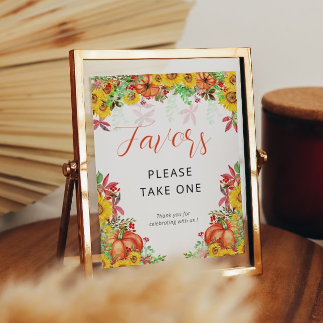 Affiche Panneau Citrouille Automne - Faveurs du Baby showe (Créateur téléchargé)