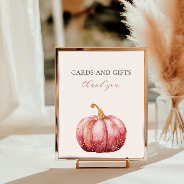Affiche Panneau Citrouille Baby shower couleur rose (Créateur téléchargé)