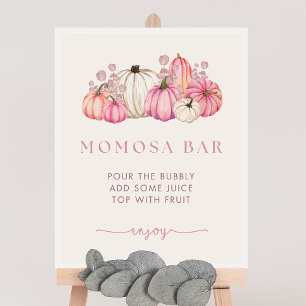 Affiche Panneau citrouille Baby shower Momosa Bar