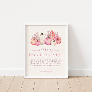 Affiche Panneau citrouille Baby shower Mots d'encouragemen