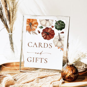 Affiche Panneau citrouille Boho - Cartes d'automne et cade