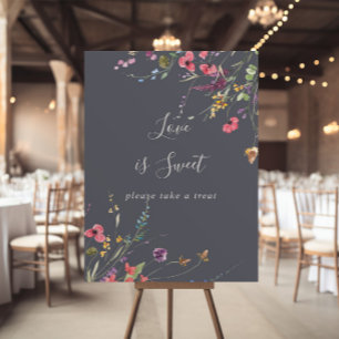 Affiche Panneau Classique Fleurs Sauvages Bleu Amour Doux