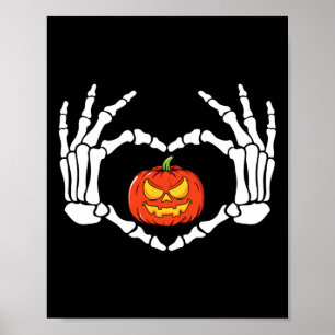 Affiche Panneau Coeur Mains Retro Costume Halloween Femmes
