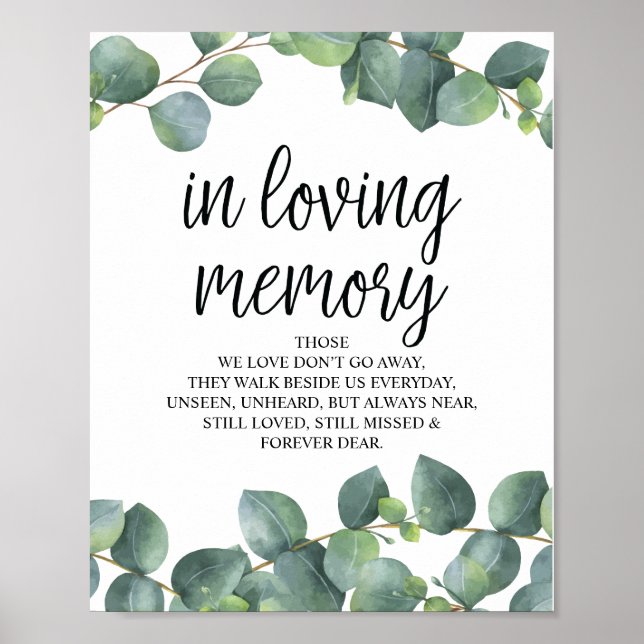 Affiche Panneau commémoratif à la mémoire d'eucalyptus ver (Devant)