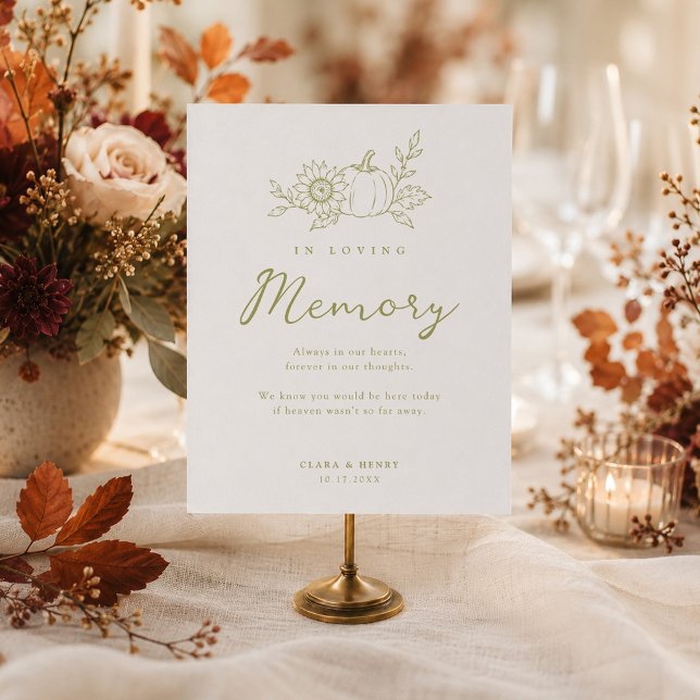 Affiche Panneau commémoratif de mariage automnal Citrouill (Créateur téléchargé)
