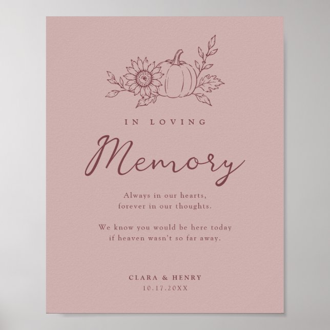 Affiche Panneau commémoratif de mariage aux tournesols et  (Devant)