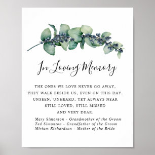 Affiche Panneau commémoratif de mariage botanique élégant